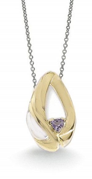 Platinum slide pendant with pendant platinum chain