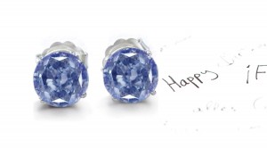 Variety of Colored Diamonds Designer Collection - Blue Colored Diamonds & White Diamonds Fancy Blue Diamond Studs
