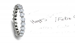 Precious & Beautiful: 'Must Have' Bar Set Round Diamond Eternity Band in Platinum & Gold