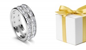 Painstakingly Crafted: Splendid Double Round Diamond Eternity Bands in Ring Size 3 to 8