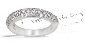 Classic Nicropave Round Diamond Half Diamonf Eternity Band