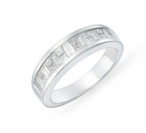 Platinum Bagguette and Princess Cut Diamond Rings